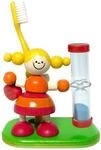 Hess since 1990 - Sanduhr zum Z&auml;hneputzen f&uuml;r Kinder aus Holz, Zahnb&uuml;rstenhalter,