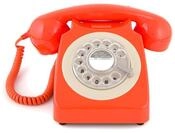 GPO 746ROTARYORA Retro Telefon mit W&auml;hlscheibe im 70er Jahre Design Orange