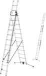 Hailo S100 ProfiLOT 3-teilige Alu-Kombileiter mit Lot-System - gleicht Unebenheiten