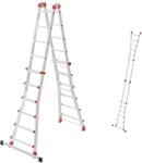 Hailo M80 Alu-Multifunktionsleiter - Mehrzweckleiter mit 4 x 6 Sprossen -...