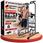Sportstech 7in1 Power Tower PT300 als Dip Station & Kraftturm, multifunktionale
