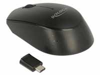 Delock Optische 3-Tasten Mini Maus wireless USB Type-C 2,4 GHz kabellos - für