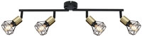 GLOBO Retrofit Deckenlampe XARA I 4 Spots schwarz /messingfarbig