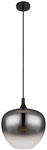 GLOBO Retrofit Pendelleuchte MAXY 29 cm schwarz /Rauchglas