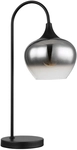 GLOBO Retrofit Tischlampe MAXY 54 cm schwarz /Rauchglas