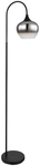 GLOBO Retrofit Stehlampe MAXY 150 cm schwarz /Rauchglas