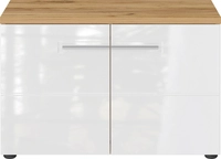 Garderobenbank LEVI 75 x 50 cm wei&szlig; Hochglanz/braun