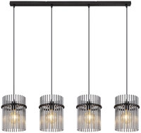 GLOBO Retrofit Balkenpendel GORLEY 4-flg schwarz /rauchfarbig