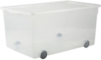 rotho Aufbewahrungsbox CLEAR 63 Liter mit Rollen Transparent