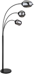 GLOBO Retrofit Stehlampe BLACKY 175 cm schwarz /rauchfarbig