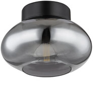 GLOBO Retrofit Deckenlampe SHAUN 18 cm schwarz /rauchfarbig