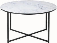 Couchtisch 80 x 80 cm rund schwarz/wei&szlig;