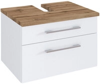 Waschbeckenunterschrank DAVOS 60 x 41 cm Wei&szlig; matt/ Wotan Eiche