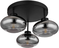 GLOBO Retrofit Deckenlampe SHAUN 40 cm schwarz /rauchfarbig