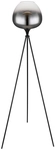 GLOBO Retrofit Tripod Stehlampe MAXY 145 cm schwarz /Rauchglas