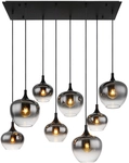 GLOBO Retrofit Balkenpendel MAXY 8-flg schwarz /Rauchfarbig