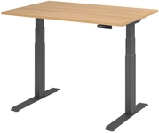 Stehtisch 120 x 129 x 80 cm Eiche/ Graphit