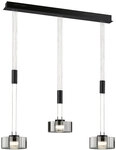 FISCHER & HONSEL LED Balkenpendel LAVIN 3-flg schwarz /Rauchglas