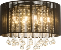 GLOBO Retrofit LED Deckenlampe BAGANA 8-flg chromfarbig /Seide