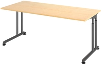 Schreibtisch 180 x 80 cm Ahorn/ Graphit