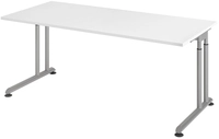 Schreibtisch 180 x 80 cm Wei&szlig;/ Silber