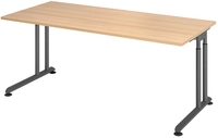 Schreibtisch 180 x 80 cm Eiche/ Graphit