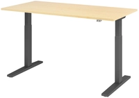 Stehtisch 160 x 80 cm Ahorn/ Graphit