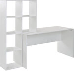 Schreibtisch mit Regal 170 x 144 cm Wei&szlig;