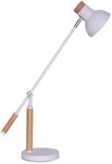 Retrofit Schreibtischlampe MONA wei&szlig; /Eiche braun