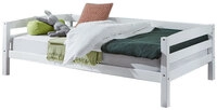 Juniorbett 90 x 200 cm Buche Massiv wei&szlig;