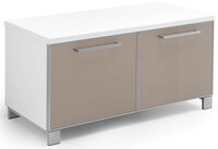 VOSS Garderobenbank SANTINA 84 x 45 x 40 cm Lack wei&szlig;/Glas taupe
