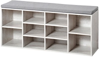 KESPER Schuhschrank mit Sitzkissen 103,5 x 29,5 cm wei&szlig; gek&auml;lkt/grau