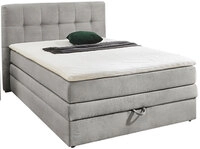 CASAVANTI Boxspringbett AMY 140 x 200 cm Cord hellgrau