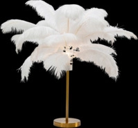KARE DESIGN Tischleuchte FEATHER PALM wei&szlig;/goldfarbig