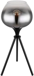 GLOBO Retrofit Tischlampe MAXY 45 cm schwarz /Rauchglas