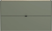 Schuhschrank AMECA 140 x 83 x 18 cm taupegr&uuml;n/braun