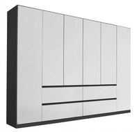Kleiderschrank MAINZ 6-t&uuml;rig Grau metallic/Alpinwei&szlig;