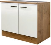 Sp&uuml;lenunterschrank Avila Wei&szlig;/Braun
