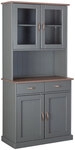 Buffet NICLAS 5.1 90x190x45 cm Massivholz grau/braun
