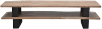 Lowboard 140 x 36 cm Akazie mit Baumkante natur/schwarz