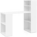 Schreibtisch mit Regal 120 x 120 cm weiss