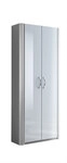 Mehrzweckschrank MELODIE Alu Natur/Glas Wei&szlig; ca. 66 x 187 x 38 cm