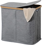 KESPER W&auml;schekorb klappbar 54,5 x 33 x 50 cm Holz/Polyester Grau/Braun