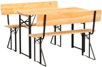 holz4home Bierzeltgarnitur BIERBANK 3-teilig 117 x 45,5 cm schwarz /naturfarbig