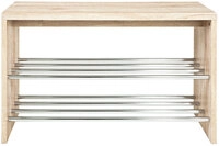 Bank 81 x 55 x 30 cm Holznachbildung eiche
