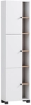 Hochschrank Bad LUGO 167,6 x 44,9 x 23,4 cm Wei&szlig;/Braun