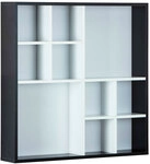 Sammlervitrine PETER 70x70x13 cm Schwarz/Wei&szlig;
