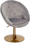 Relaxsessel 67 x 80&ndash;100 x 62 cm Grau/Goldfarbig