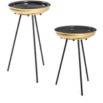 Beistelltisch 2er-Set &Oslash; 38 cm schwarz/goldfarbig