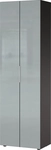 Garderobenschrank LEVIN 59 x 197 cm Glasfront Silbergrau/Graphit